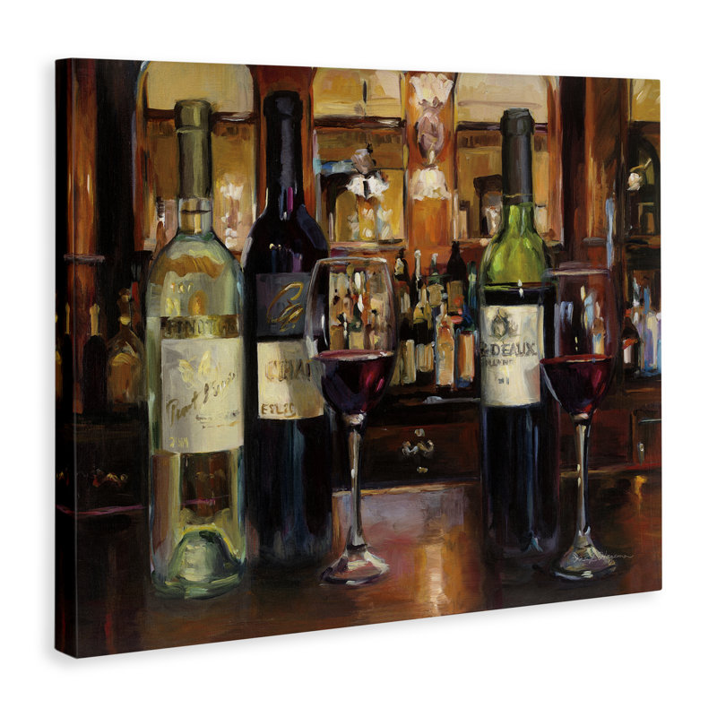 Art sur toile Reflection of Wine Bottles par Marilyn Hageman, H 24 po x l 30 po