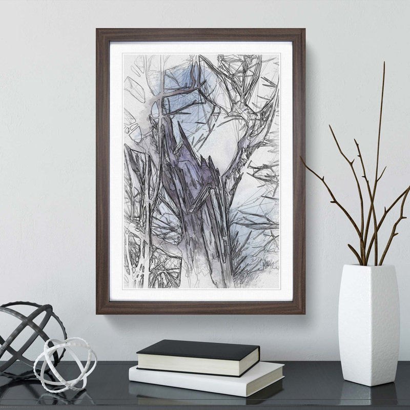 Tree at Wintertime in Abstract - Framed Print, Walnut, 91cm H x 60cm W x 2cm D