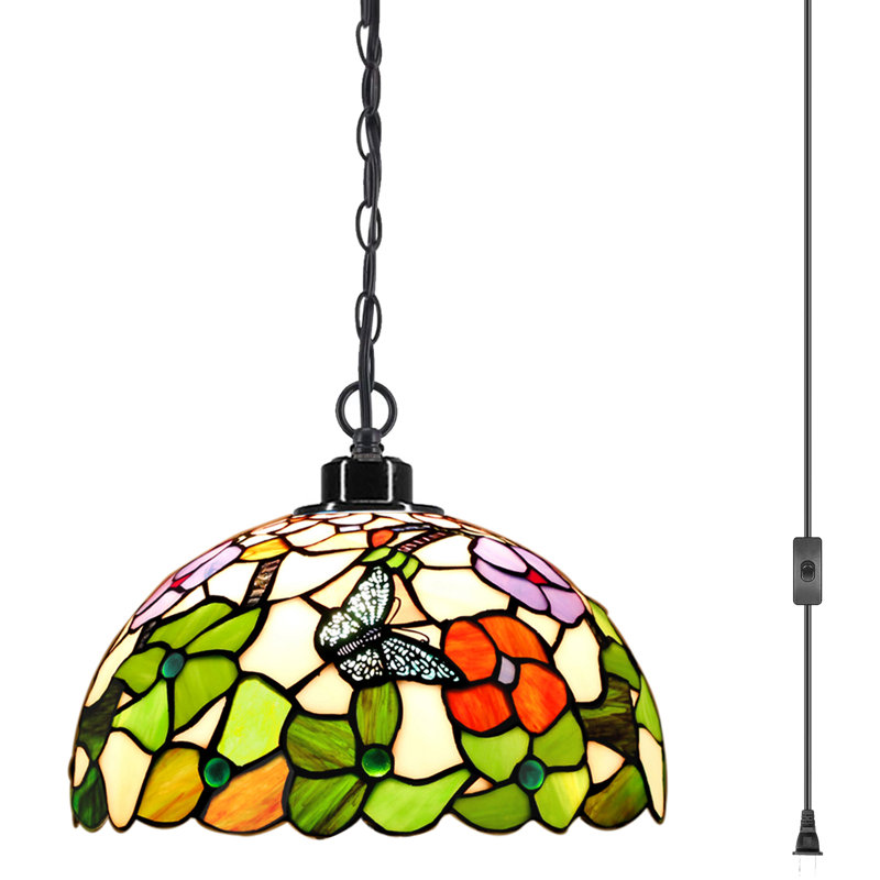 Luminaire suspendu en dôme noir mat à 1 lumière Beekman, H 7 po x l 12 po x P 12 po