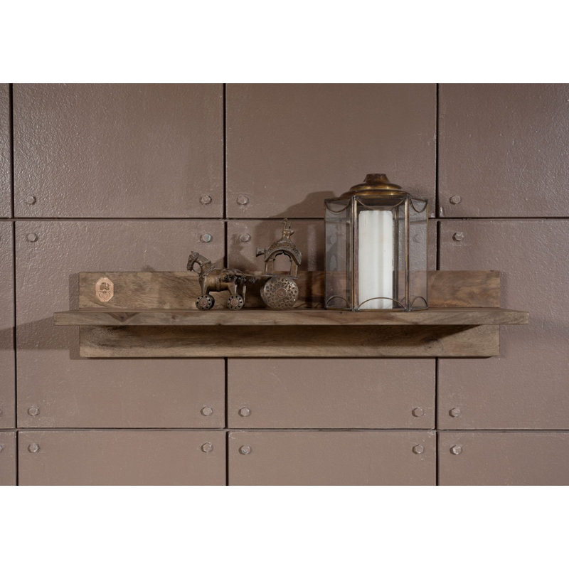Nature Sheesham Solid Wood Floating Shelf, 20cm H x 110cm W x 25cm D