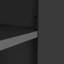 Meuble télé noir à 4 portes cannelées avec prise électrique, 3 rangements réglables en panneaux de particules, multifonctionnel pour les espaces multimédias familiaux, design ondulé sans poignées, meuble de rangement pour loisirs