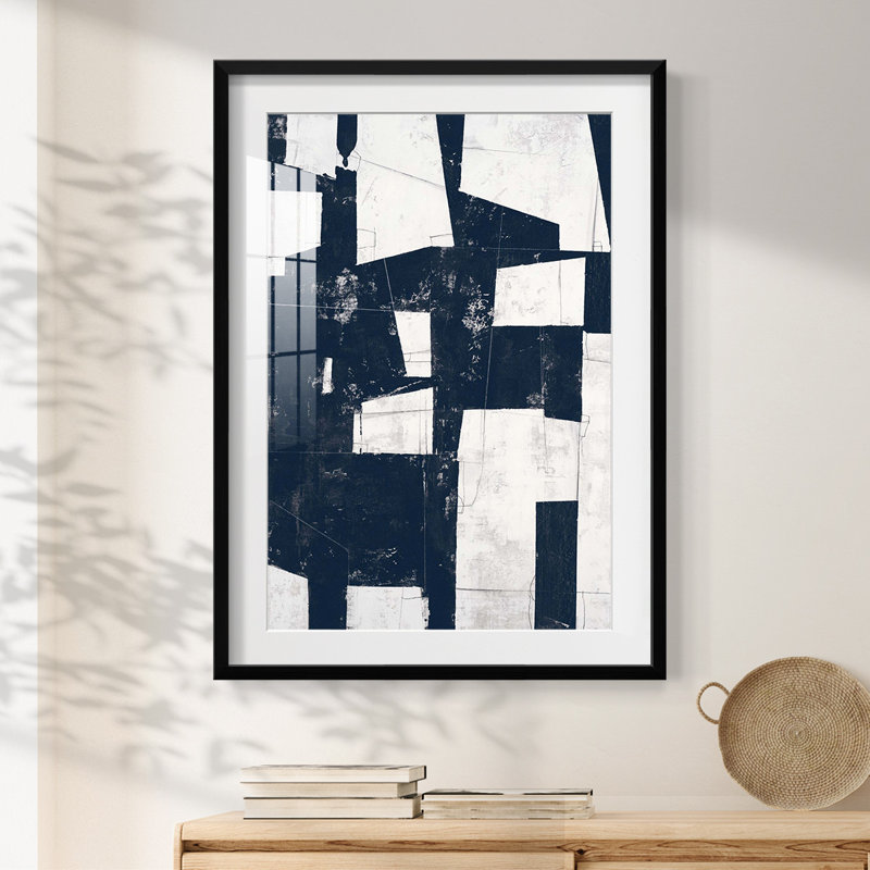 Vivvian - Toile tendue avec châssis, H 28,5 po x l 20,5 po, Noir, noir, noir, noir