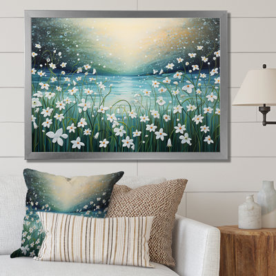 «Snowdrop Flowers Field In Winter II», reproduction sur toile