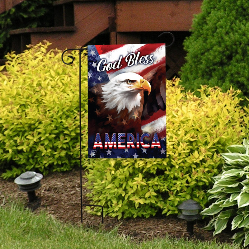 Drapeau de jardin patriotique «God Bless America»