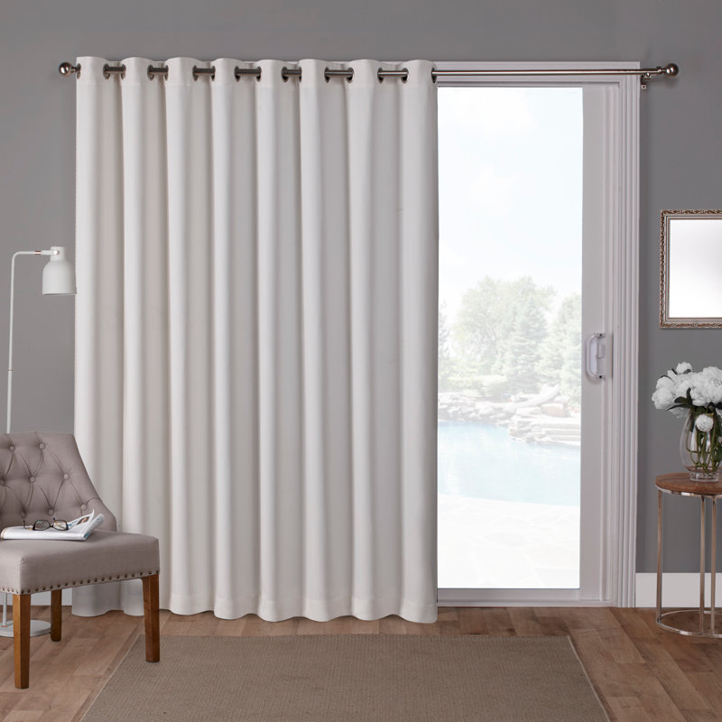 Ellaina Room Darkening Curtain Single Panel, Vanilla, 100" W x 84" L