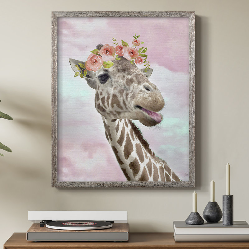 Floral Fun I, reproduction encadrée - bois massif, H 15 po x l 12 po