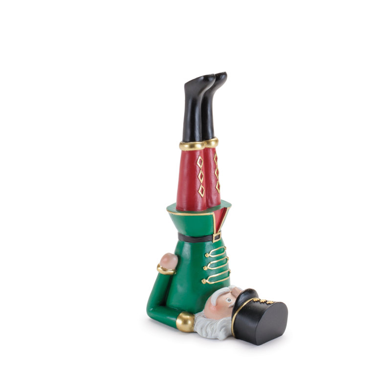 Figurines de yoga casse-noisette (ensemble de 3), Rouge/vert/noir