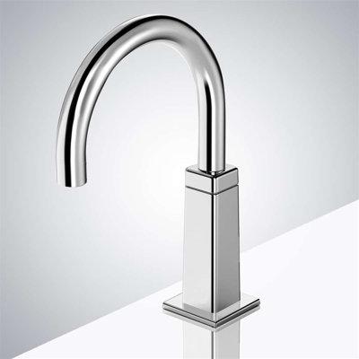 Brushed Chrome Commercial Wall Mount Automatic Motion Sensor Faucet – Touchless, Hygienic, and Water-Saving Design