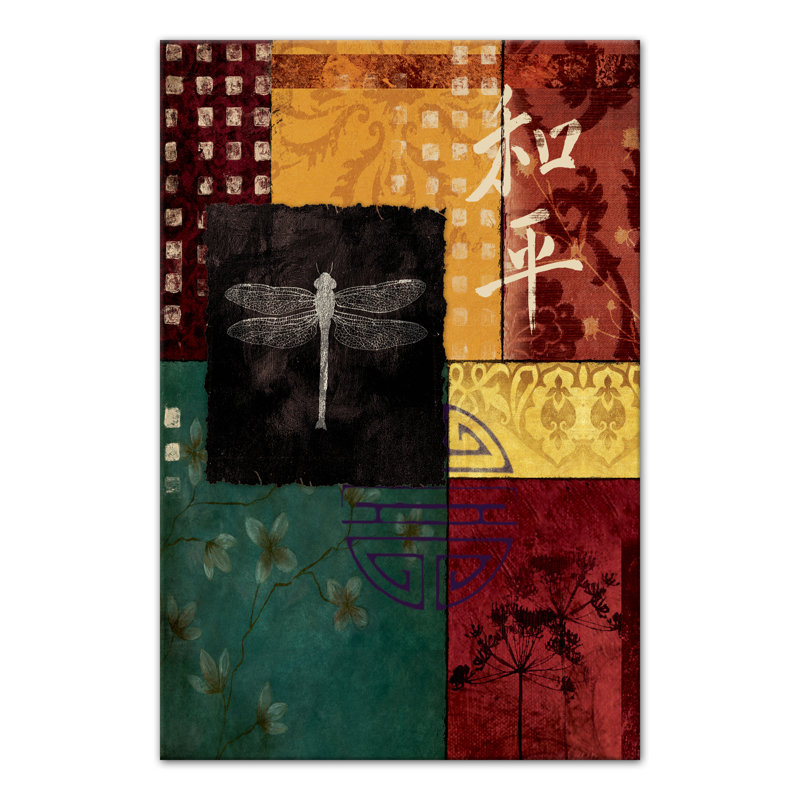 Impression de libellule foncée sur toile, H 36 po x l 24 po x P 1,25 po