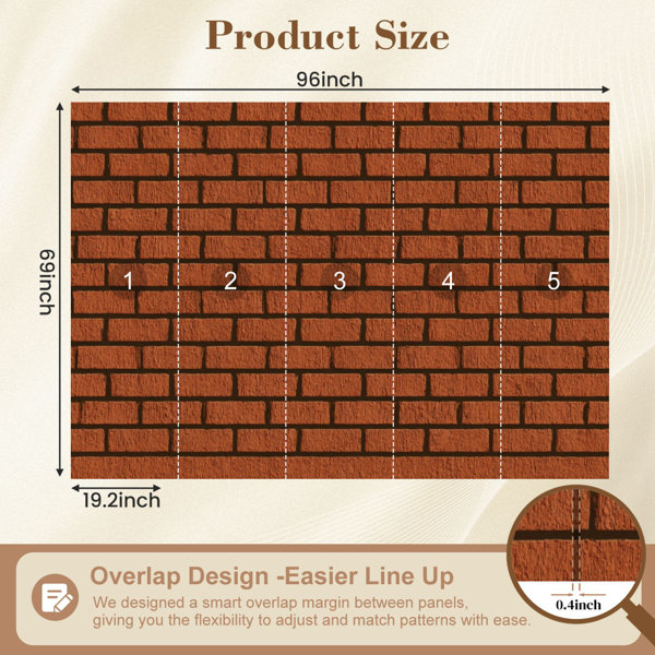 Red Barrel Studio Peel and Stick Wallpaper Orange Game Brick Wall Old ...