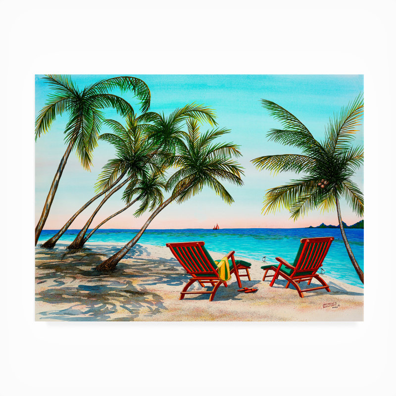 Toile d'extérieur «Tropical Holiday» par Patrick Sullivan, H 35 po x l 47 po x P 1,5 po
