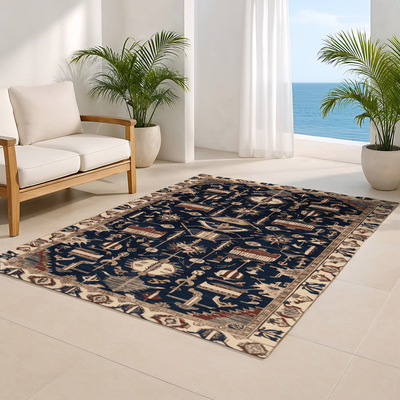 Tapis turc intérieur et extérieur gris, Rectangle 5 pi x 7 pi