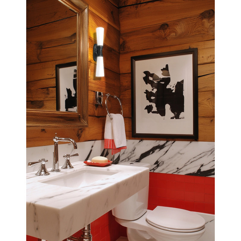 Whitney 2 Light Wall Sconce, 24" H x 4.75" W x 5.25" D, Matte Black