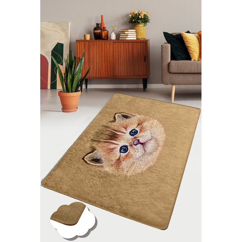 Soft & Durable Area Rug, 6.6 x 9.5 Feet, 100% Polyester, Antibacterial, Non-Slip Underside, 0.4 in Pile Height | Machine Washable, Easy Care | Perfect for Living Room, Bedroom, and Dining Areas