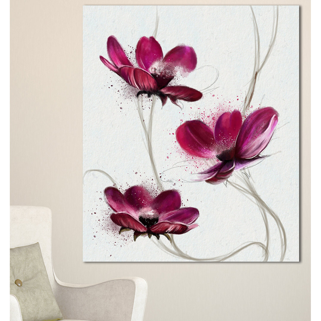 " Lovely Red Watercolor Poppies " Design Art 