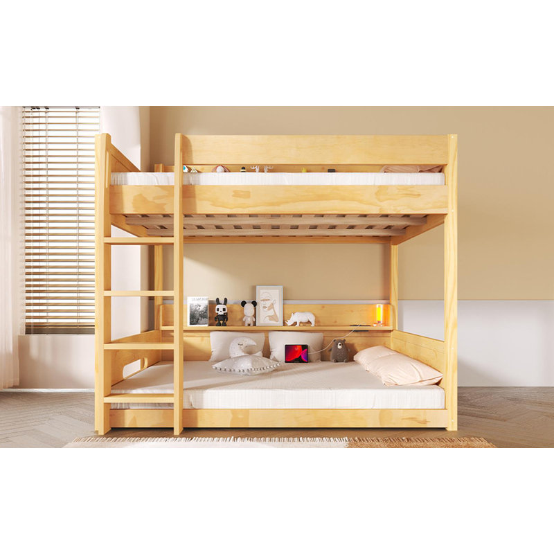 Queen over Queen Bunk Bed, Wood