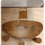 Table de salle à manger moderne en bois massif de forme libre-2040505344