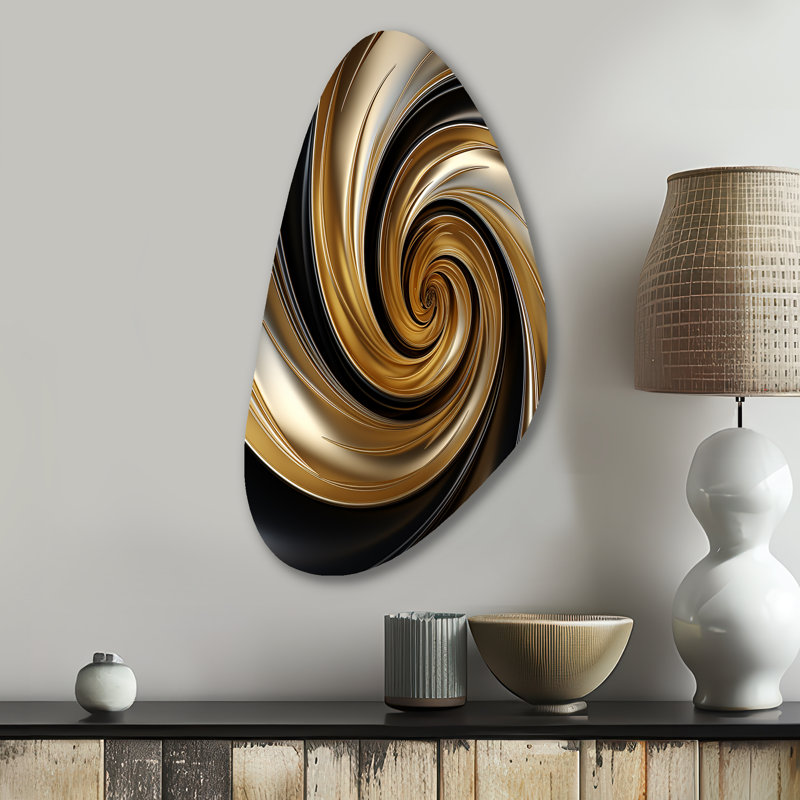 Catharine - art mural asymétrique en forme de spirale abstraite, H 31 po x l 17 po