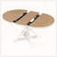 Table de salle à manger rétro extensible - Feuille papillon et base en forme de X (chêne naturel + blanc cassé)-1325667911