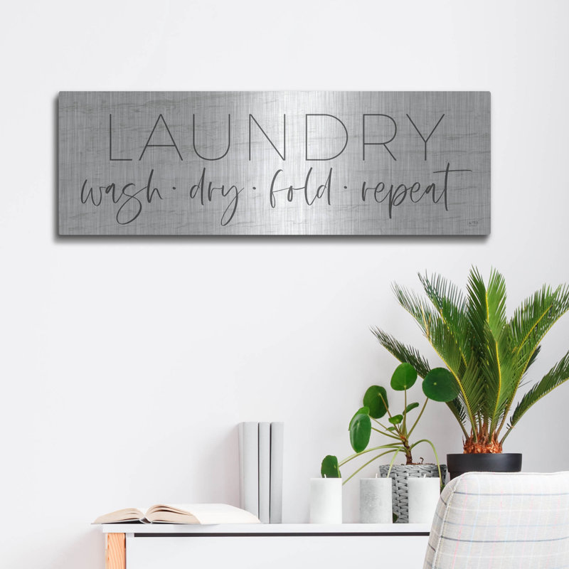 Luxe Art «Laundry - Wash, Dry, Fold, Repeter» par Lux + Me Designs, Art mural, H 12 po x l 36 po