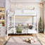 Lit double superposé double avec tablettes de rangement, échelle et garde-corps, conception détachable-129527444-129527446