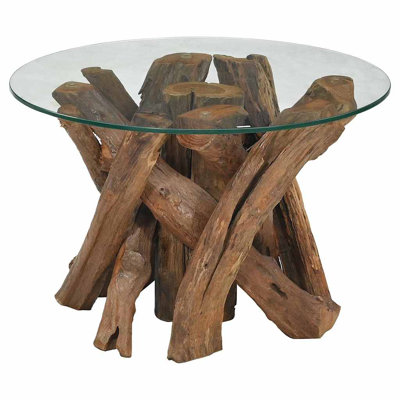 vidaXL Coffee Table with Driftwood Base, Handmade