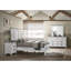 Ensemble de chambre à coucher en bois 5 pièces avec lit à panneau, commode, miroir, commode et commode Clelane-1080924703