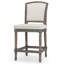 Tabouret de bar Charleston 26 po, gris vieilli, hauteur du comptoir, avec siège et dossier rembourrés gris.-1998591855-1998591852