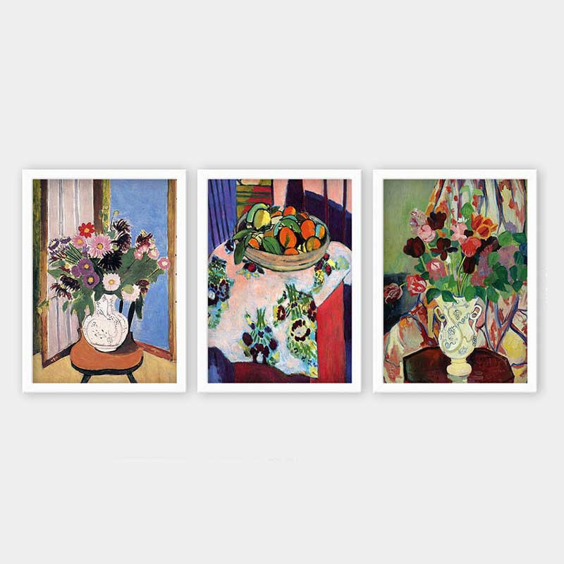 Ensemble de 3 peintures élégantes encadrées décoratives, 13,8 x 17,7 pouces chacune | 100% bois avec cadre 100% polystyrène (épaisseur: 0,8 pouce) | Impression numérique UV, parfaite pour le salon et la décoration intérieure