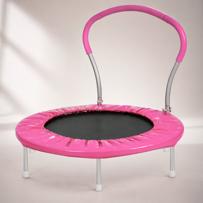 36-Inch Mini Trampoline with Handle for Kids, Stable and Safe Bouncing, Easy Assembly, Durable Design for Indoor and Outdoor Use