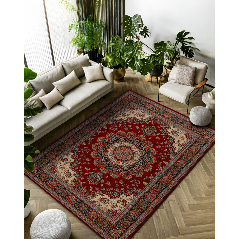 Tapis en coton imprimé chenille Guria, Rectangle 3 pi 4 po x 6 pi 7 po