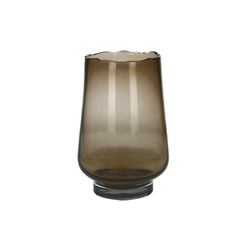 Legere Glass Tabletop Hurricane, Brown, 24cm H x 16cm W x 16cm D