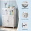 Bathroom Storage Cabinet with 2 Doors & Open Storage Shelf