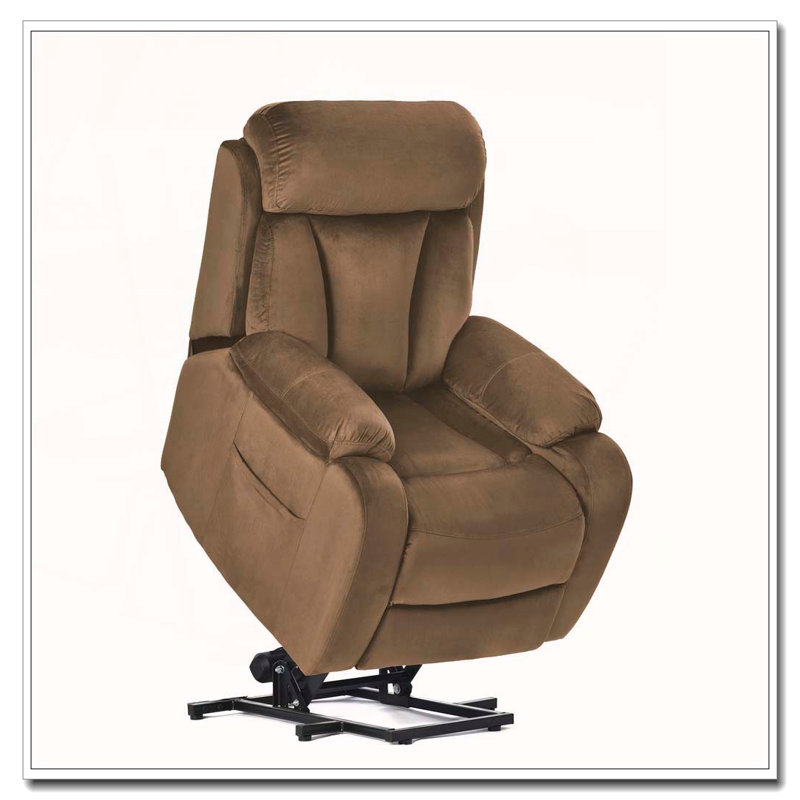 Fauteuil inclinable électrique Power Lift, Velours, Brun