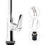 Kitchen Sink Tap Stainless Steel Single Lever Pillar Solid Brass Chrome Taps