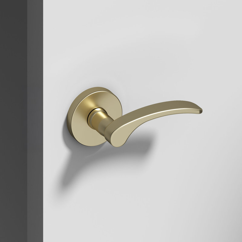 Levier de porte simple Brook pour conception dissimulée moderne (pour placard, garde-manger ou couloir) - style minimaliste élégant en or champagne brossé