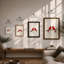 Pair Of Cardinals Modern - Print-822247949-822247945