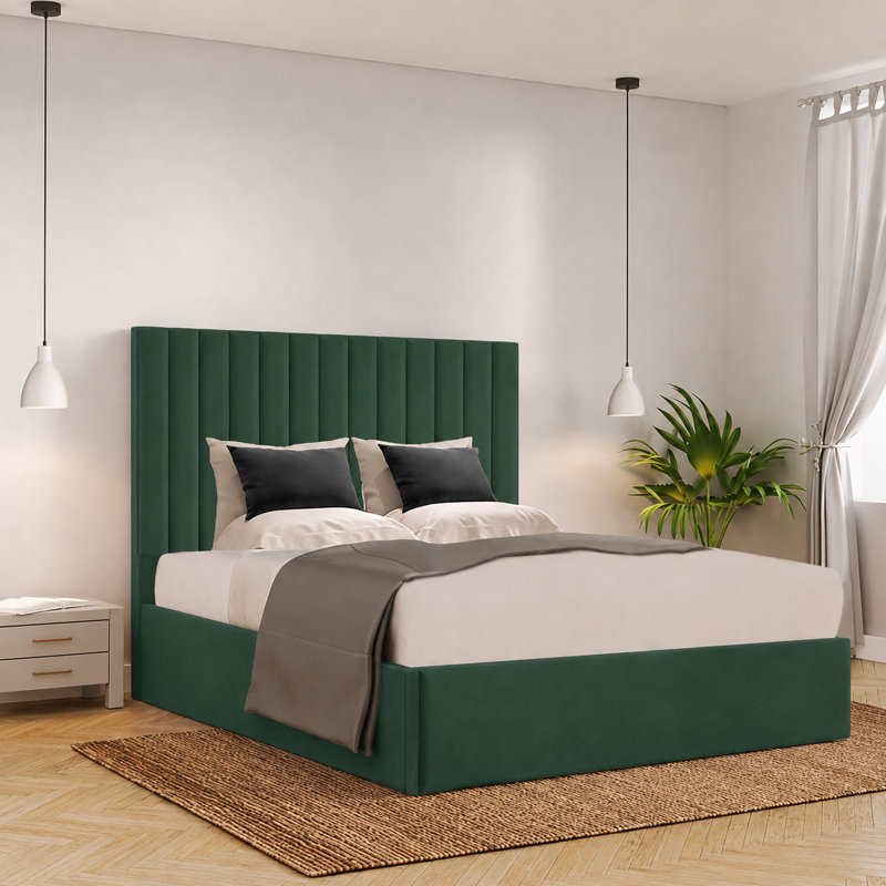 Ayreanna Upholstered Ottoman Storage Bed, Super King (6'), Emerald