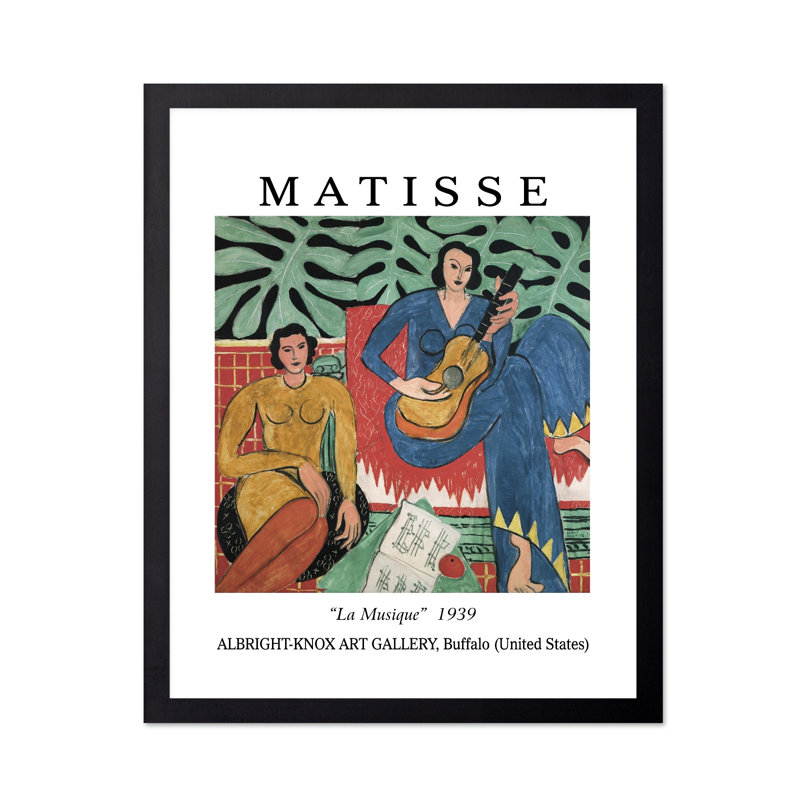 Henri Matisse - La Musique, H 24 po x l 32 po, Affiche, Sans cadre