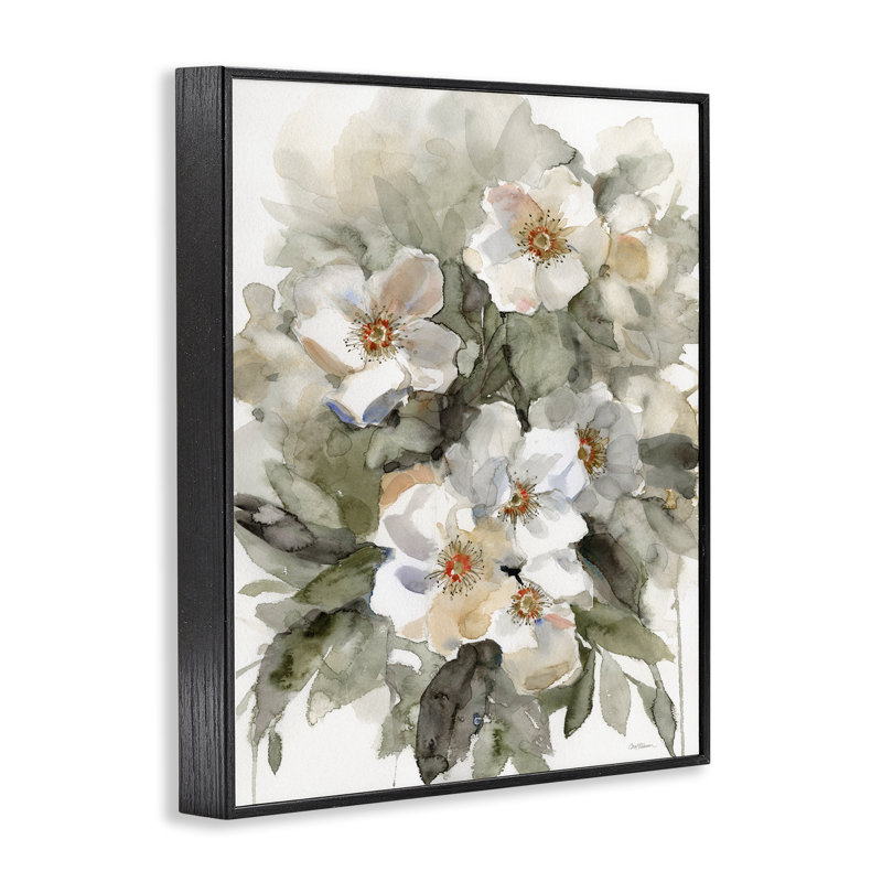  Abstrait floral groupé, estampe numérique par Carol Robinson, H 14 po x l 11 po, Giclée encadrée noir minuit