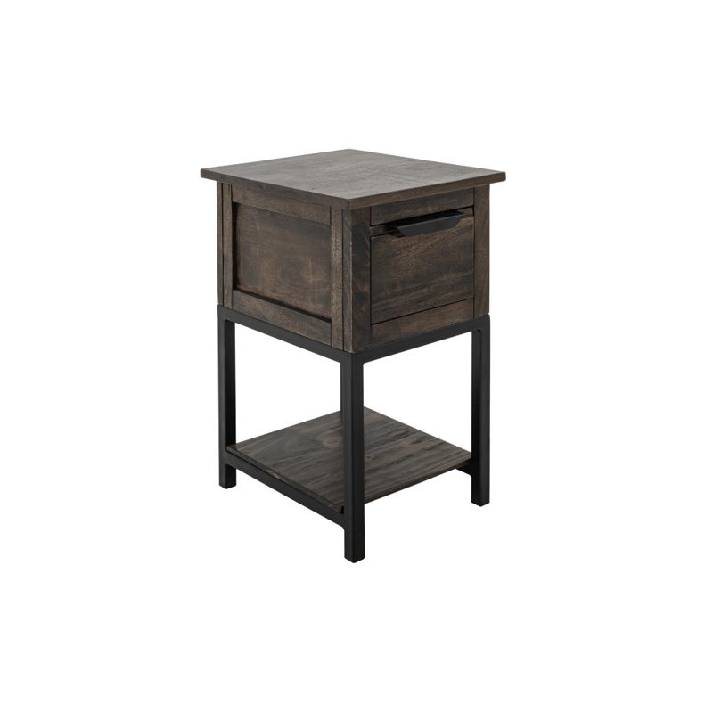 Dark Mita, 1 Drawer, 1 Shelf, Chairside Table
