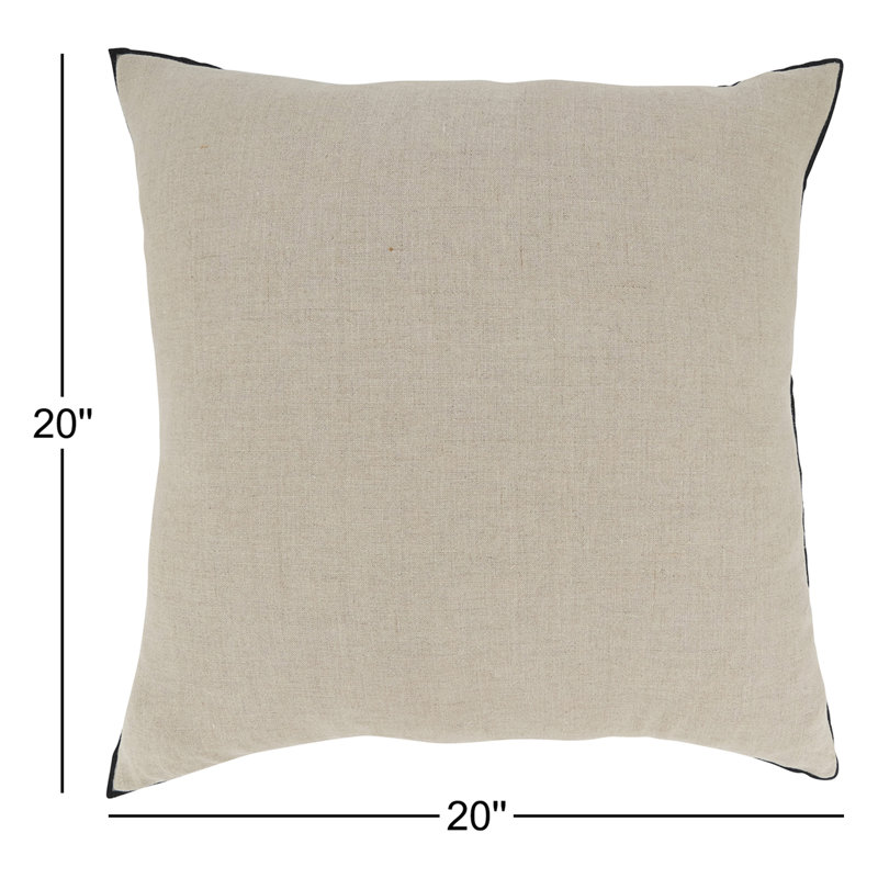 Coussin Riggs, Duvet, Noir/naturel