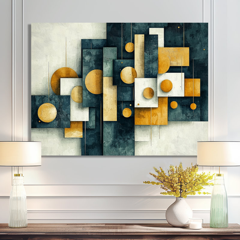 Dynamic Square Of Abstract Geometric Maze I - Modern Metal Wall Art, Suprematism Metal Print, 12" H x 20" W x 0.84" D