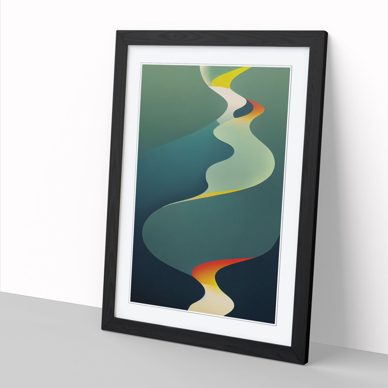 Stream Abstract Vol.2 - Single Picture Frame Print, Black, 64cm H x 46cm W x 2cm D