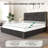 Upholstered Platform Bed With Storage Drawers, Dark Gray-358624212-358624213