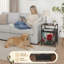 Table de chevet 2 tiroirs en tissu avec station de charge Red Rose Elegant Petals