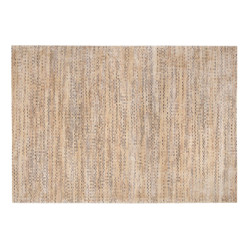 Tapis luxueux en laine, beige et brun clair, 6,6 x 9,5 pieds | 100% laine, 10,0 lb / m², tissée à la machine avec une base en coton / jute | Durable, facile à nettoyer, texture douce | Parfait pour le salon, la chambre à coucher et la salle à manger