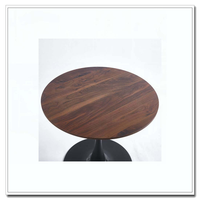 31.5"Dining Table for 2-4 people, Dark Walnut, 28.74"H x 31.5"L x 31.5"W, Black