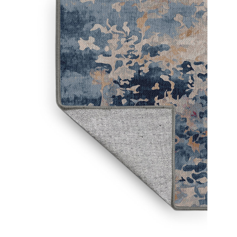 Machine Washable Gray Area Rug, Rectangle 4' x 6'