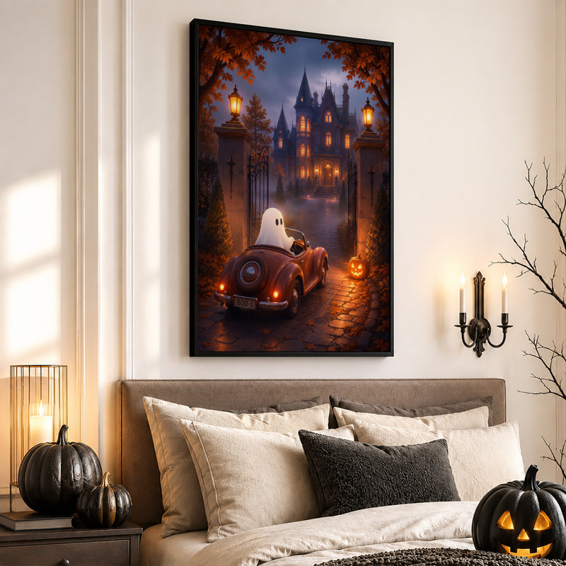 Art mural sur toile, "Fantôme au volant", 36"H x 24"W